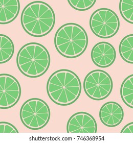 lime slices seamless pattern