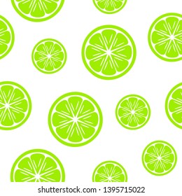 Lime slices seamless pattern. Vector illustration.