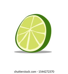 Lime slices vector on white background.