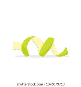 Lime spiral zest. Vector image isolated on white background