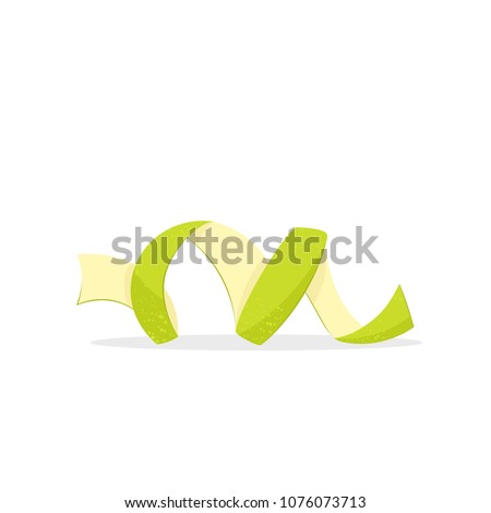 Lime spiral zest. Vector image isolated on white background
