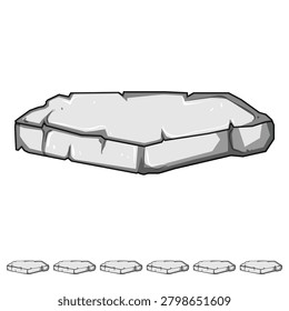 lime stone platform cartoon. slate quartz, travertine basalt, sand soap lime stone platform sign colorful illustration