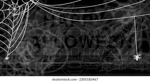 Lime style halloween wallpaper background with chalk style