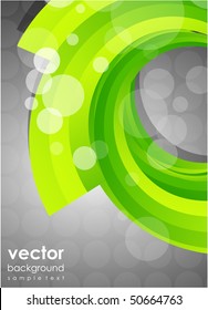 Lime swirl on black. Vector abstract background