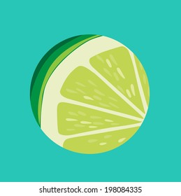 lime texture detailed view with drops flat design