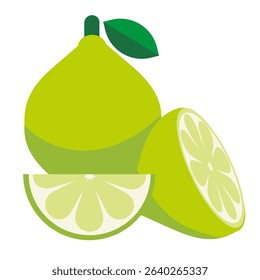  Lime with various view of whole lime fruit, halves and slices.