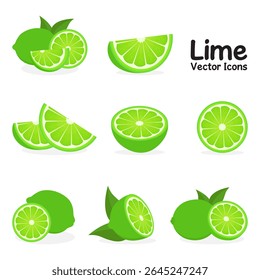 Pacote De Design Vetor De Cal De Diferentes Designs. Ícones E Gráficos Verde-Lima. Estoque do obturador da Ilustração de Vetor 
