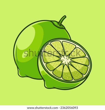 lime vector illustration cartoonish style