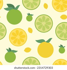 Lime Vector, Lemon Pattern, Summer Pattern, Lemon Pattern, Citrus Pattern, Lime Wallpaper, Seamless Repeat Vector Illustration Background	