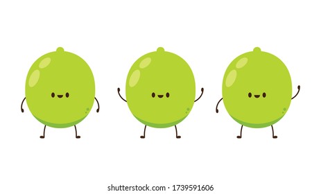 Lime vector on white background. Lime character design.
