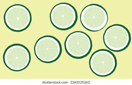 lime wallpaper shaped like a fresh slice of lime with a yellow backgroun