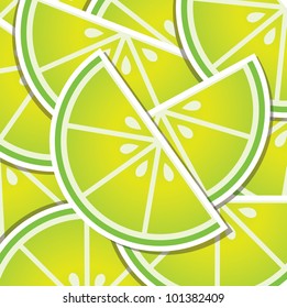 Lime wedge background/card in vector format.