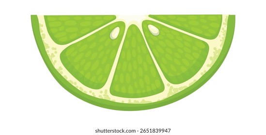Cama de limão com cor verde vibrante e detalhes intrincados de polpa e casca, criando um visual refrescante ideal para projetos de alimentos e bebidas, melhorando qualquer design