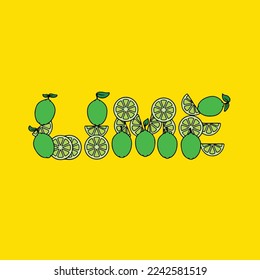 lime word text fruit letter for strain