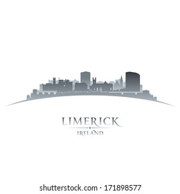 Limerick Ireland  city skyline silhouette. Vector illustration
