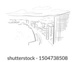 Limerick Irland Europe vector sketch city illustration line art