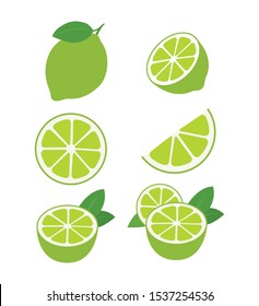limes fruits collection of vector illustrations isolated on white eps 10
