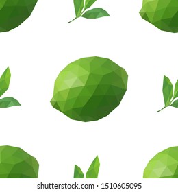 
Limes green and lemon leaves. Pattern, triangular polygons, abstraction.
