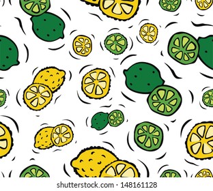 Limes and Lemons Seamless Pattern