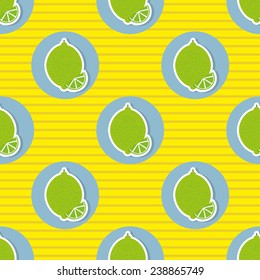 Limes pattern. Seamless texture with ripe limes. Use as a pattern fill