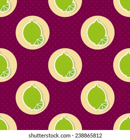 Limes pattern. Seamless texture with ripe limes. Use as a pattern fill