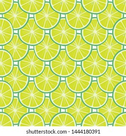 Limes Seamless Pattern background. Slices of Lime vector illustration.