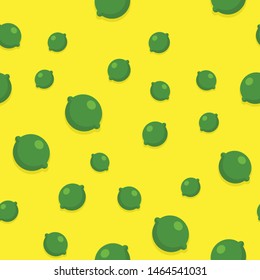 Limes seamless pattern.  Citric fruit vector illustration background. Lime texture.