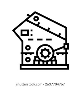 limestone crusher cement production line icon vector. limestone crusher cement production sign. isolated contour symbol black illustration