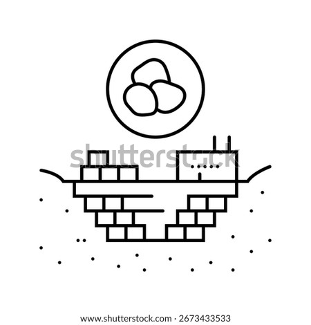 limestone quarry cement production line icon vector. limestone quarry cement production sign. isolated contour symbol black illustration