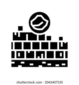 Kalksteinbrüche - Symbol, Vektorgrafik. Kalksteinsteinbrüche isoliertes Kontursymbol