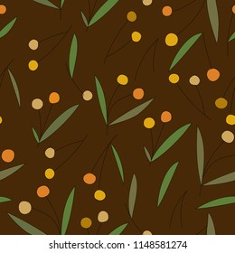 Lime-tree seeds in deep brown background. Seamless pattern is good for any kind of prints