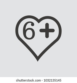Limit age icon isolated of flat style. Vector illustration.