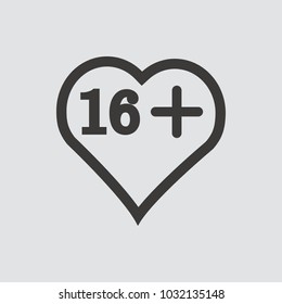 Limit age icon isolated of flat style. Vector illustration.