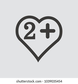 Limit age icon isolated of flat style. Vector illustration.