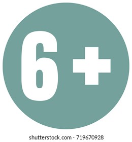 Limit age icon on red background. Icons age limit vector flat illustration.