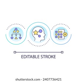 Limit the cognitive load loop concept icon. Golden rules of ui design. Reduce mental pressure abstract idea thin line illustration. Isolated outline drawing. Editable stroke. Arial font used