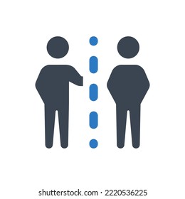 Limit Distance Contact Icon (Vector Illustration)