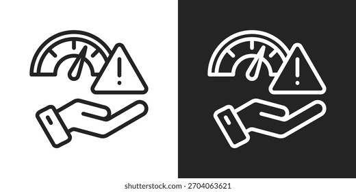 Icono De Límite En Versión De Línea Sobre Fondo Blanco Y Negro