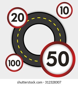 limit of km design, vector illustration 10 eps graphic
