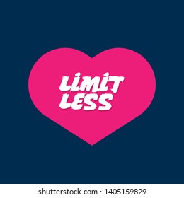 limit less - T-shirt print, graphic for t-shirt. Slogan for t-shirt, poster, banner, postcard, flyer. Elements for design.Tee Design For Printing 