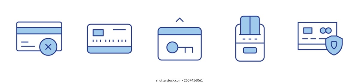limit, payment method, card, credit card. Credit card Icon vector illustration. Line Duotone style. Editable stroke.