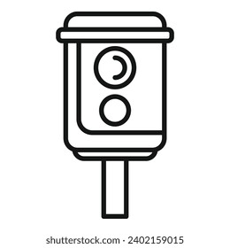 Limit speed control icon outline vector. Speed equipment. Area control detect