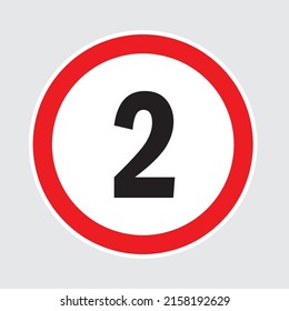 Límite de la señal de velocidad para el coche. Conjunto de señalización de carretera con restricción de velocidad de 2