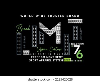 Limit urban culture 76 original break world wide trusted brand freedom movement sport apparel system vector illustration