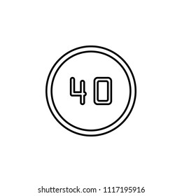 limitation 40 icon. Element of traffic signs icon for mobile concept and web apps. Thin line limitation 40 icon can be used for web and mobile on white background