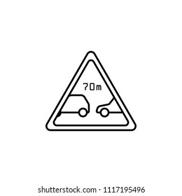 Limitation of the minimum distance icon. Element of traffic signs icon for mobile concept and web apps. Thin line Limitation of minimum distance icon can used for web and mobile on white background