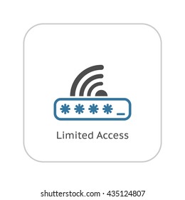 Limited Access Icon. Flat Design.