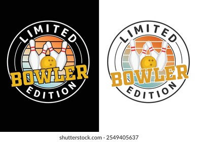 Limited Bowler Edition Print Template, Bowling Typography Design, Bowl Typography Design, Sports Typography