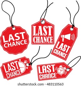 Limited chance red tag set, vector illustration 