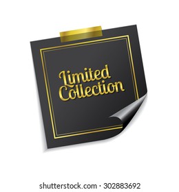 Limited Collection Golden Sticky Notes Vector Icon Design